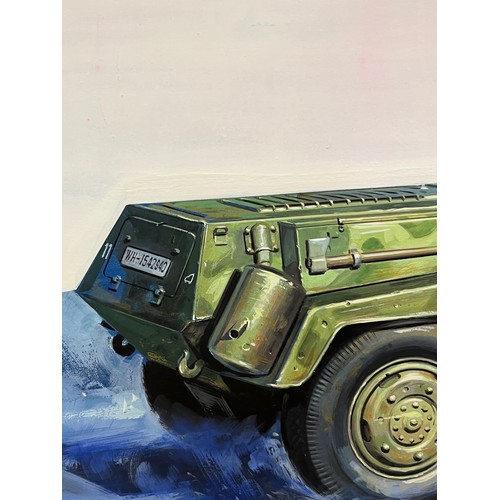 320 - Painting , german tank WWII, Airfix and Matchbox model kit collectors, packaging original artwork, G... 