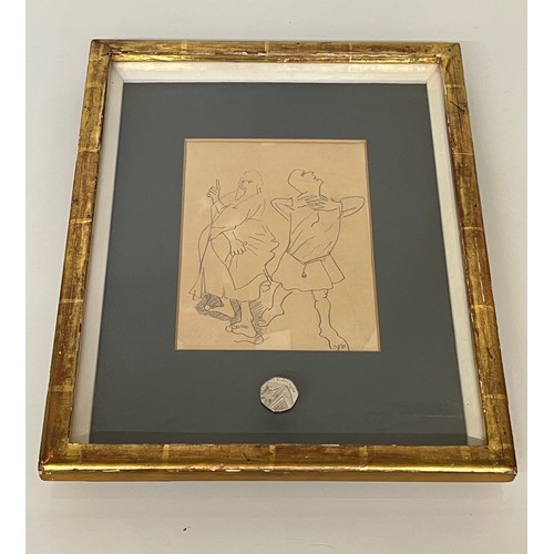 110 - C20th British art. A pencil study by Stanley Spencer, titled “Study for the Love of Old Men”. London... 