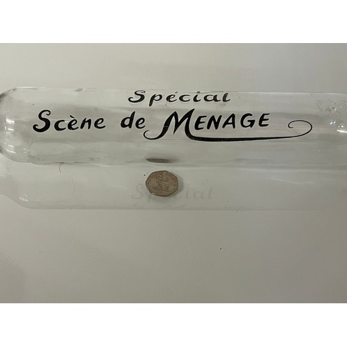 297 - Kitchenalia, a glass rolling pin decorated with a French moto, 52 cm long

This lot is available for... 