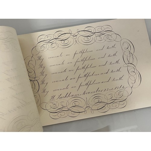 300 - Ephemera, calligraphy, a collection of mid C19th handwriting exercises from Oak House School Axminst... 