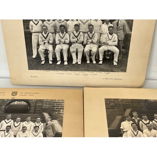 301 - Sporting memorabilia, large team photographs photographs of University of Birmingham cricket eleven ... 