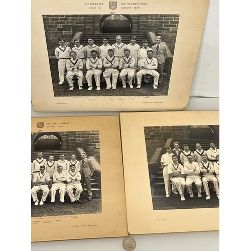 301 - Sporting memorabilia, large team photographs photographs of University of Birmingham cricket eleven ... 