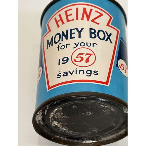 302 - Kitsch collectable a Heinz “1957 savings” tinplate promotional money box.

This lot is available for... 