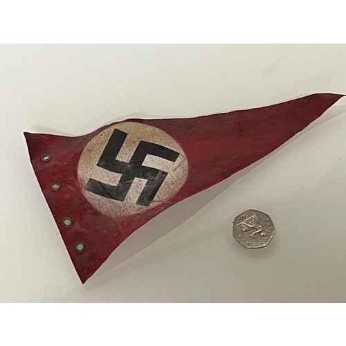 175 - A Nazi party vehicle pennant, given to a British motorcycle team rider competing in the Internationa... 