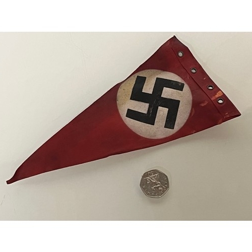 175 - A Nazi party vehicle pennant, given to a British motorcycle team rider competing in the Internationa... 