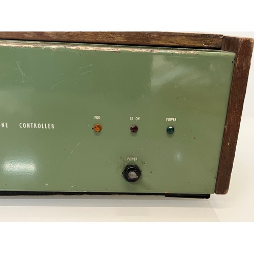 246 - Hi Fi, Radio Ham equipment, a wooden cased PYE branded radio telephone controller. 41 cm x 18 cm x 1... 