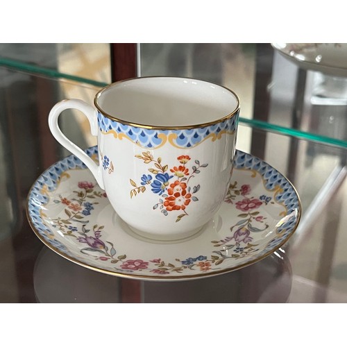 265 - Six fine porcelain cup and saucers, Dresden, Aynsley, Mintons, Royal Albert, Coalport, and Royal Wor... 