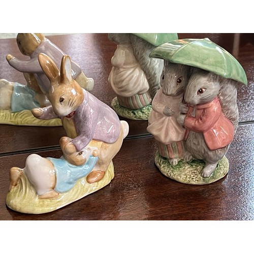 294 - Royal Albert Beatrix Potter Bunnykins, a figurine of Goody and Timmy Tiptoes and Benjamin Bunny and ... 