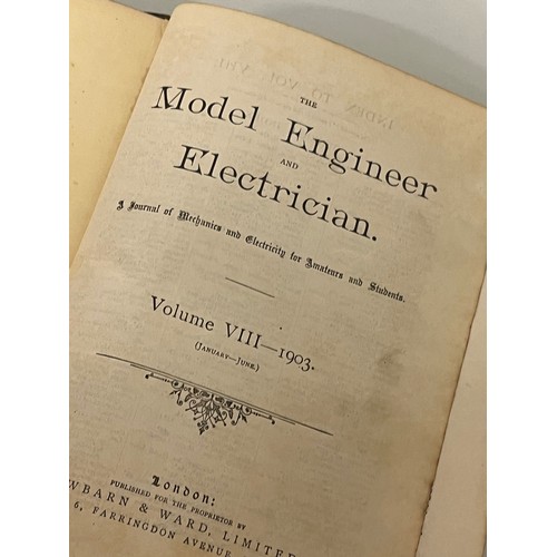 384 - Ephemera, model Engineering, boats trains etc, bound periodical Model Engineer volume VIII 1903. 

T... 