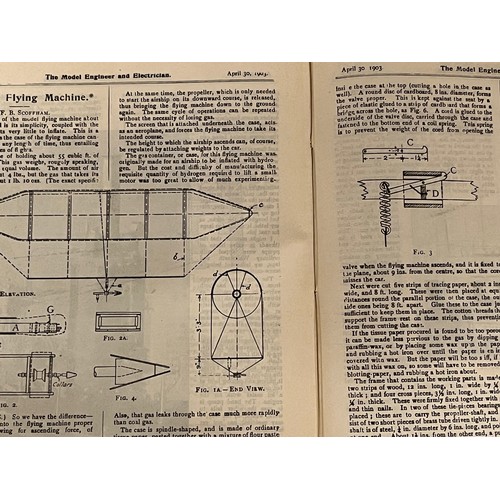 384 - Ephemera, model Engineering, boats trains etc, bound periodical Model Engineer volume VIII 1903. 

T... 