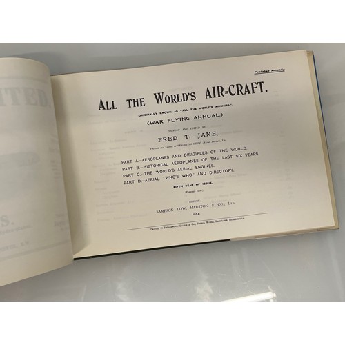 178 - Aeronautical ephemera, pioneer aviation, aircraft. 1913 edition of Janes all the Worlds Aircraft.

T... 