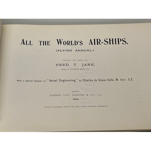 180 - Aeronautical ephemera, pioneer aviation, aircraft. 1909 edition of Janes all the Airships.

This lot... 