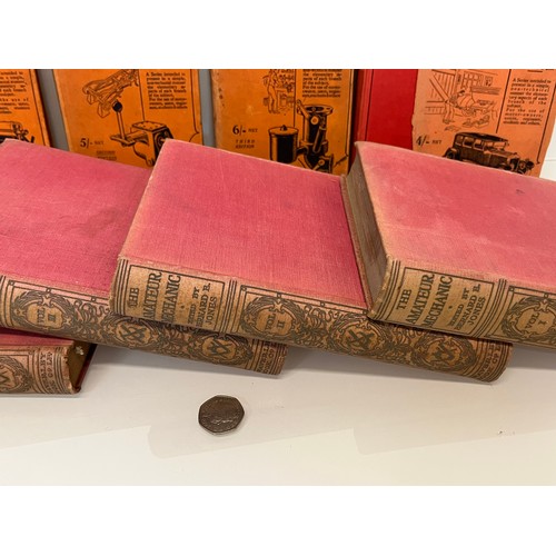 311 - Automobilia, motoring ephemera, three volumes of The Amateur Mechanic and four volumes on the mainte... 