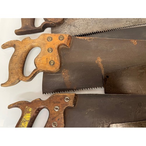 182 - A collection of eight woodworking saws, from a large collection of wood working and other tools.    ... 