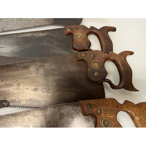 182 - A collection of eight woodworking saws, from a large collection of wood working and other tools.    ... 