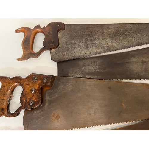 183 - A collection of eight woodworking saws, from a large collection of wood working and other tools.    ... 