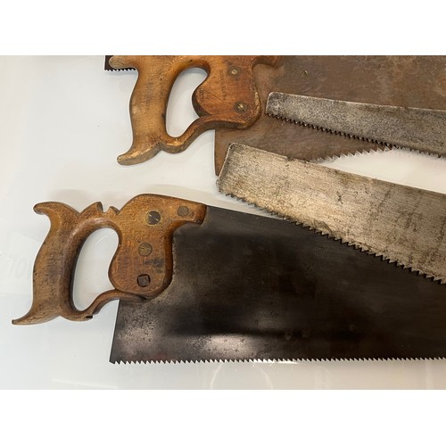 183 - A collection of eight woodworking saws, from a large collection of wood working and other tools.    ... 