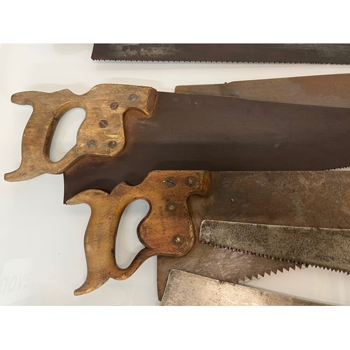 183 - A collection of eight woodworking saws, from a large collection of wood working and other tools.    ... 