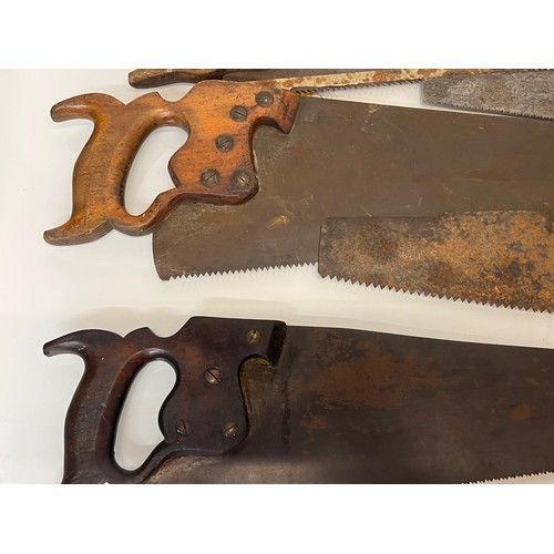 187 - A collection of eight woodworking saws, from a large collection of wood working and other tools.    ... 