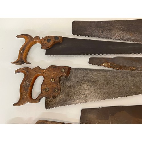 187 - A collection of eight woodworking saws, from a large collection of wood working and other tools.    ... 