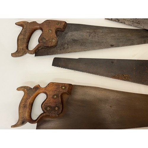 188 - A collection of eight woodworking saws, from a large collection of wood working and other tools.    ... 