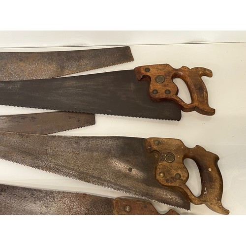 188 - A collection of eight woodworking saws, from a large collection of wood working and other tools.    ... 