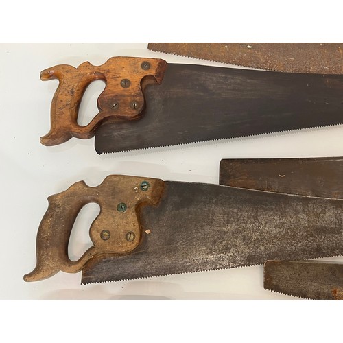 188 - A collection of eight woodworking saws, from a large collection of wood working and other tools.    ... 