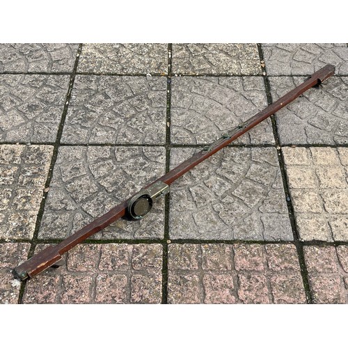 194 - Railwayana, an early C20th mahogany and brass track gauge, from a large collection of wood working a... 