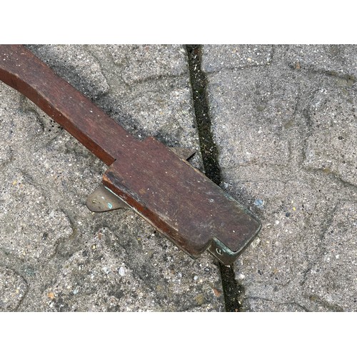 194 - Railwayana, an early C20th mahogany and brass track gauge, from a large collection of wood working a... 