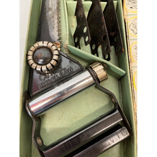 200 - Vintage carpenters tools, a boxed Cut All Swivel Saw.

This lot is available for in-house shipping