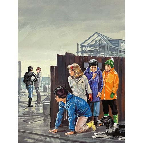 143 - Enid Blyton, The Famous Five, an original book cover painting for The Famous Five in the Blue Bear M... 