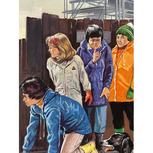 143 - Enid Blyton, The Famous Five, an original book cover painting for The Famous Five in the Blue Bear M... 