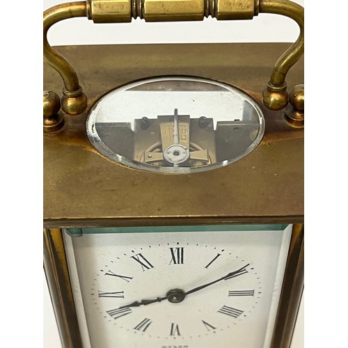 318 - C20th carriage clock, by the Royal Clockmaker, Dyson of Windsor, working.

This lot is available for... 