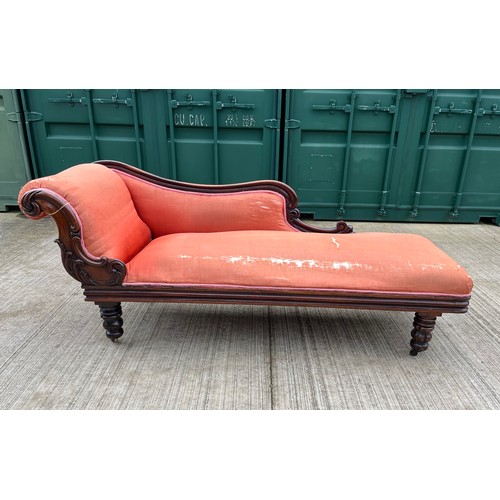 107 - Victorian Chaise Lounge with nicely figured Rosewood frame sections.

This lot is collection only