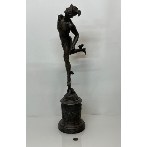 324 - Bronzed spelter figure of Mercury on stand, 70 cm high. a/f


This lot is available for in-house shi... 