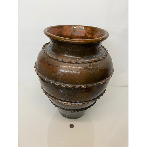 325 - Large glazed terracotta pot  52 cm high.

This lot is collection only.