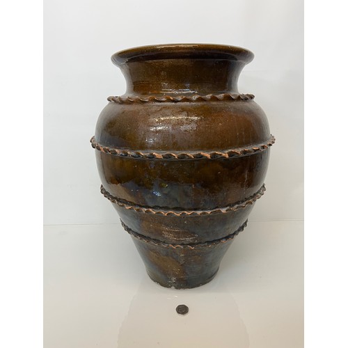 325 - Large glazed terracotta pot  52 cm high.

This lot is collection only.