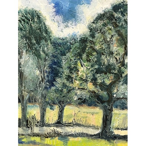 238 - Oil on Canvas of a Riverside scene by Mary Bourne, 33 cm x 38 cm.

This lot is available for in-hous... 