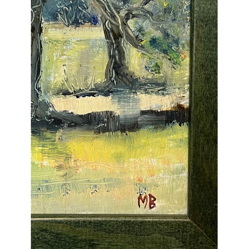 238 - Oil on Canvas of a Riverside scene by Mary Bourne, 33 cm x 38 cm.

This lot is available for in-hous... 