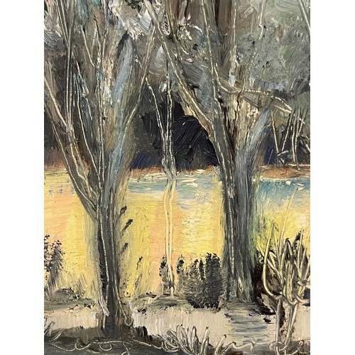 238 - Oil on Canvas of a Riverside scene by Mary Bourne, 33 cm x 38 cm.

This lot is available for in-hous... 