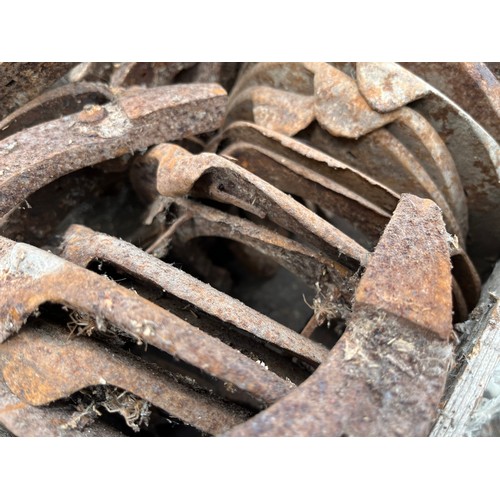 328 - Wooden crate marked for Miller of Orwell in Cambridgeshire, crate is full of Heavy Horse shoes.

Thi... 