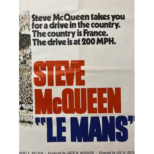 353 - Original Movie poster for the Steve McQueen film Le Mans. 102 cm x 79 cm.

This lot is available for... 