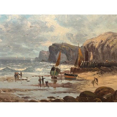 358 - C19th signed Maritime Scene, oil on canvas, 20 inches x 15 inches.

This lot is available for in-hou... 