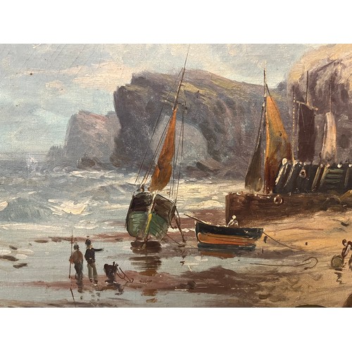 358 - C19th signed Maritime Scene, oil on canvas, 20 inches x 15 inches.

This lot is available for in-hou... 