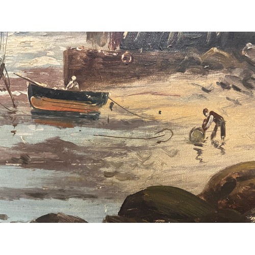 358 - C19th signed Maritime Scene, oil on canvas, 20 inches x 15 inches.

This lot is available for in-hou... 