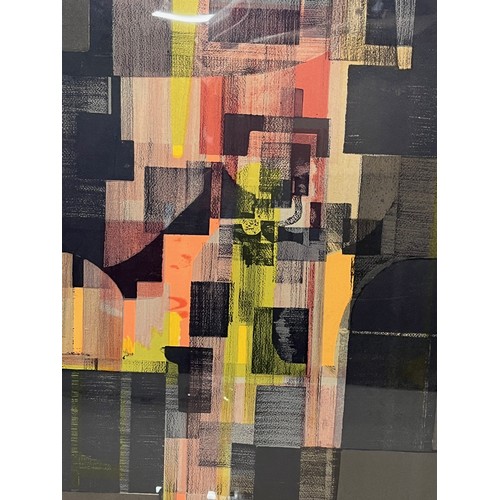 359 - Signed mid century limited edition print of an abstract composition. 28 inches x 21 inches.

This lo... 