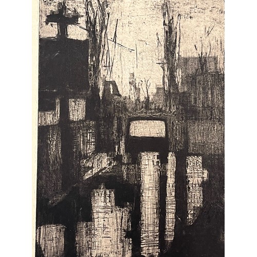 363 - Original ink and charcoal drawing of an industrial street scene on a wet day. 29 cm x 23 cm.

This l... 