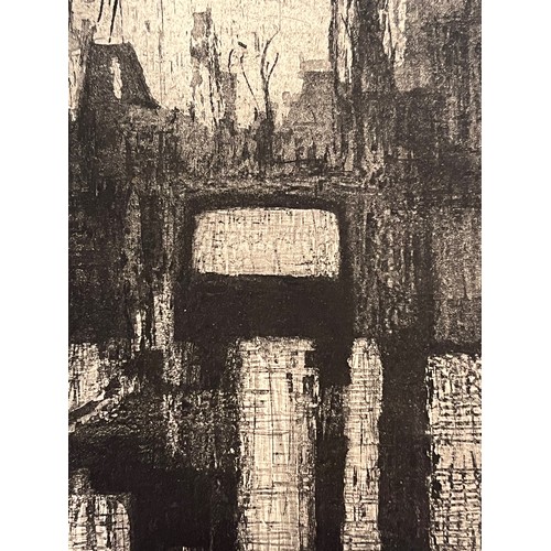 363 - Original ink and charcoal drawing of an industrial street scene on a wet day. 29 cm x 23 cm.

This l... 