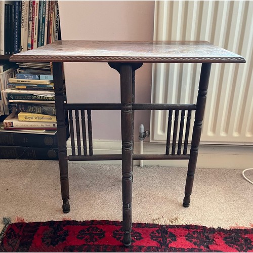 4 - Decorative furniture, a hand carved oak topped side table, 50 cm x 36 cm x 54 cm high.

This lot is ... 