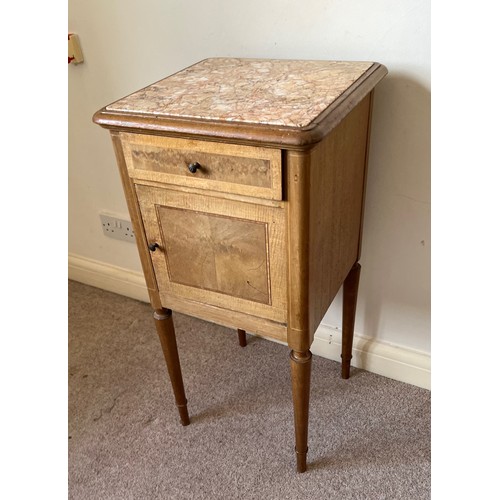 9 - Marble topped bedside cupboard, 40 cm x 40 cm x 82 cm high.

This lot is collection only